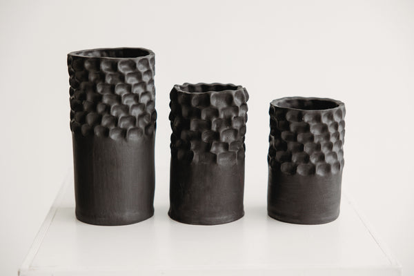 Keramikinė rankų darbo vaza ,, Juodasis perlas''