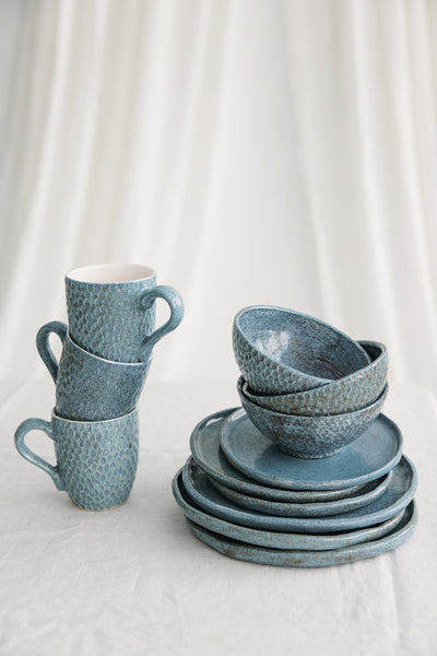 Keramikiniai puodeliai rankų darbo su įdubimais
